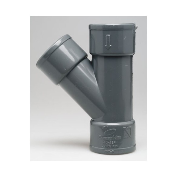 TE 45º BOCAS IGUALES HEMBRAS PVC EVACUACION CREARPLAST 50 MM