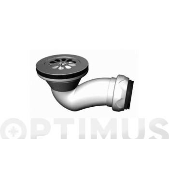 VALVULA PLATO DUCHA SIFONICA Ø60MM H&H 660469 (I-104) REJILLA INOX Ø 40 MM