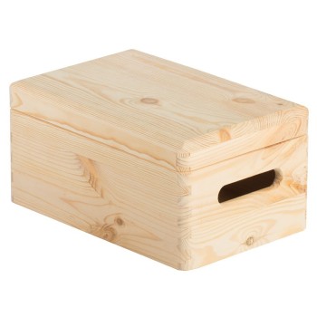 CAJA DE MADERA DE PINO MACIZO CON TAPA 30X20X14CM