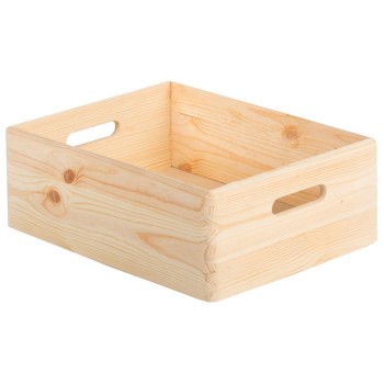CAJA DE MADERA DE PINO SIN TAPA 40X30X14CM