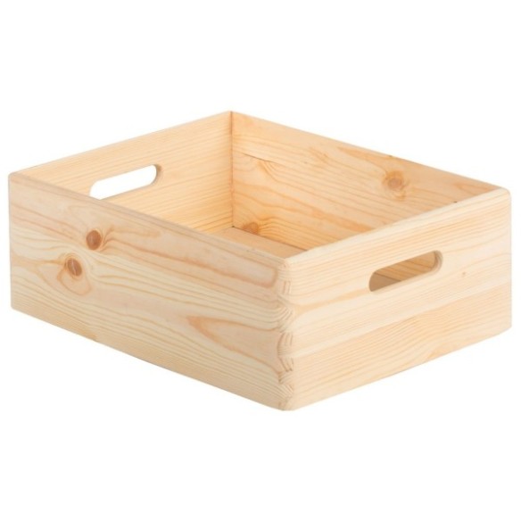 CAJA DE MADERA DE PINO SIN TAPA 40X30X14CM