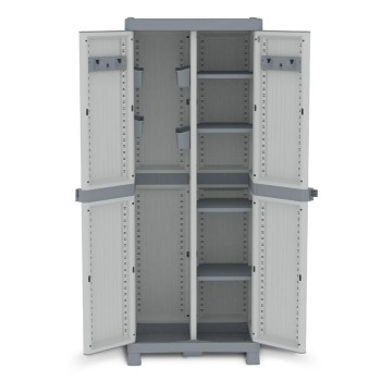 ARMARIO DE RESINA WAVE ESCOBERO GRIS 181X70X43CM