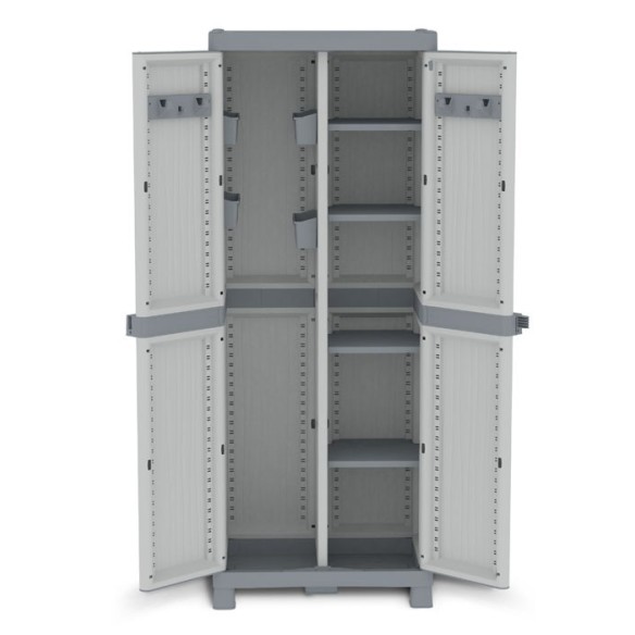 ARMARIO DE RESINA WAVE ESCOBERO GRIS 181X70X43CM