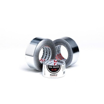 CINTA ADHESIVA 30 MICRAS MIARCO ALUMINIO 10 M X 50 MM ALUMINIO