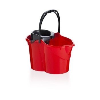 CUBO DE FREGAR CON ESCURRIDOR 15L ROJO