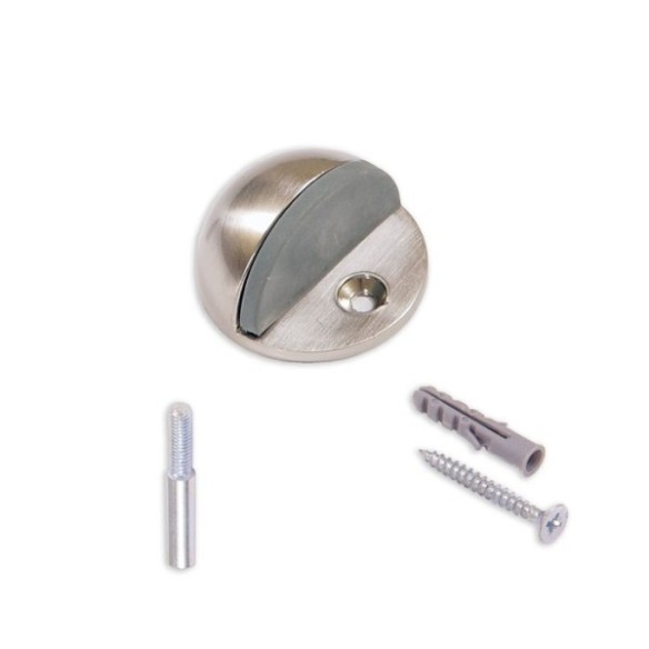 TOPE PUERTA CON PIVOTE Y TORNILLO CROMO MATE