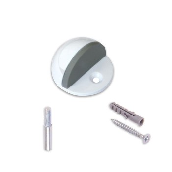 TOPE PUERTA CON PIVOTE Y TORNILLO LACADO BLANCO