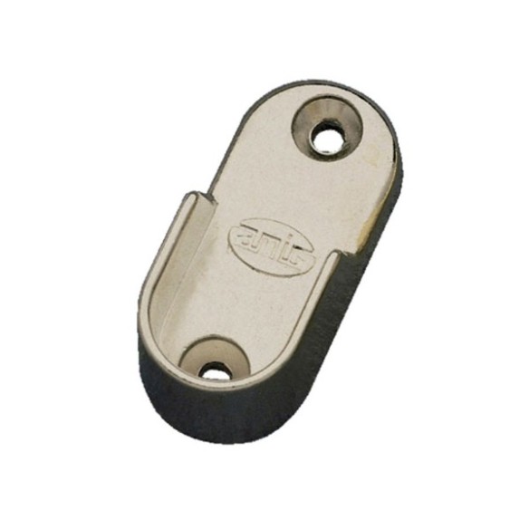 SOPORTE TUBO ARMARIO 30X15X45MM ALUMINIO NIQUELADO 2 UDS