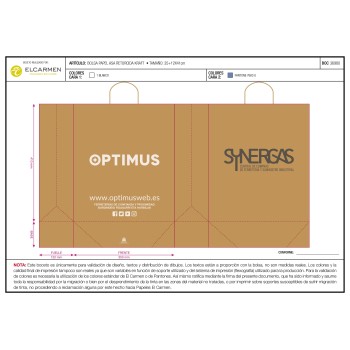 BOLSA PAPEL KRAFT ASA 35X41X12 SERIGRAFIADA