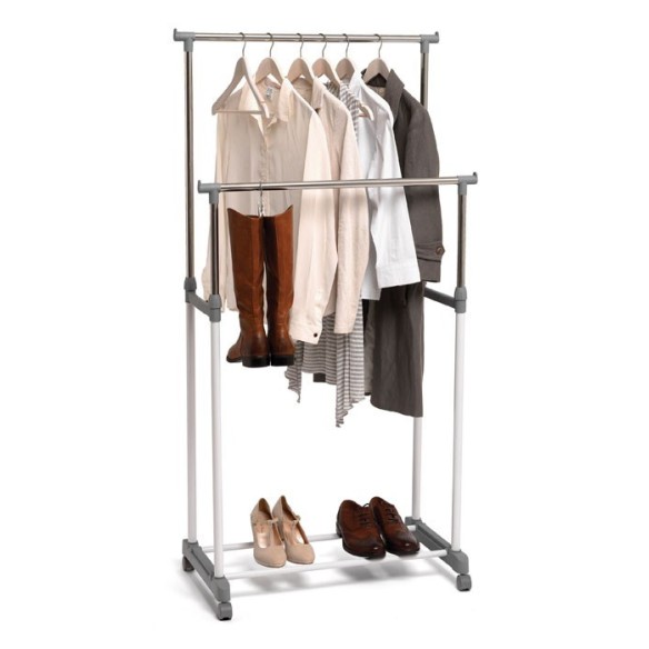 PERCHERO DOBLE LIVING CON RUEDAS