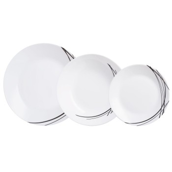 VAJILLA  18 PIEZAS DOMITILLE NEGRO ARCOPAL