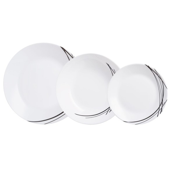 VAJILLA  18 PIEZAS DOMITILLE NEGRO ARCOPAL