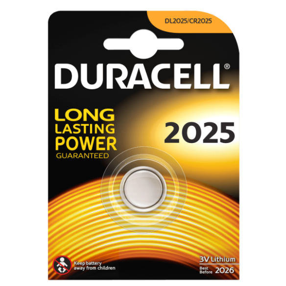 PILA BOTON CR2025 3V LITIO BL.2 UNID DURACELL