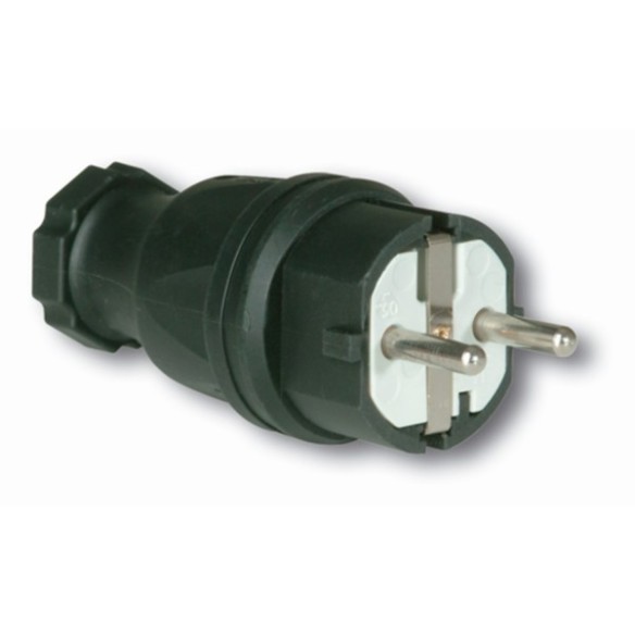 CLAVIJA GOMA 16A 250V NEGRO (RETRÁCTIL)