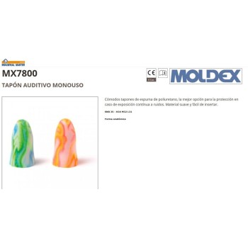 TAPON MOLDEX SPARK PLUGS (200 PARES) MX7800 STARTER