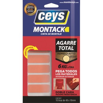CINTA ADHESIVA DOBLE CARA MONTACK PRECORTADA (10U)