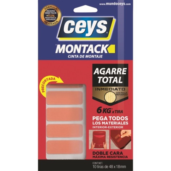 CINTA ADHESIVA DOBLE CARA MONTACK PRECORTADA (10U)