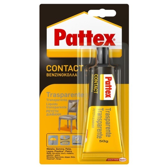COLA CONTACTO PATTEX TRANSPARENTE TUBO 50 GR