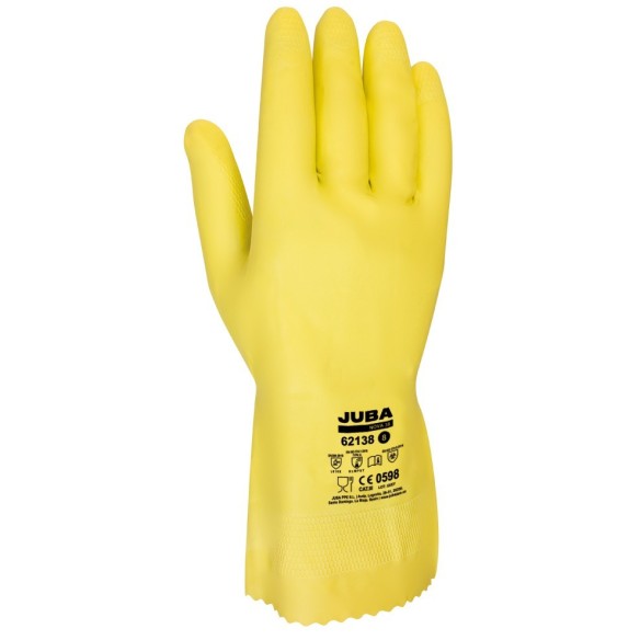 GUANTE NOVA 38 LATEX FLOC AMARILLO 621-38 T.6-6.5 JUBA