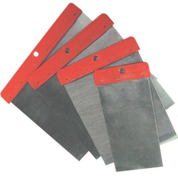 JUEGO ESPATULAS NESPOLI 910787E EMPLASTECER ACERO 5-8-10-12CMS MANGO ROJO