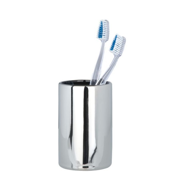 VASO DE DIENTES DE CERÁMICA POLARIS CROMO