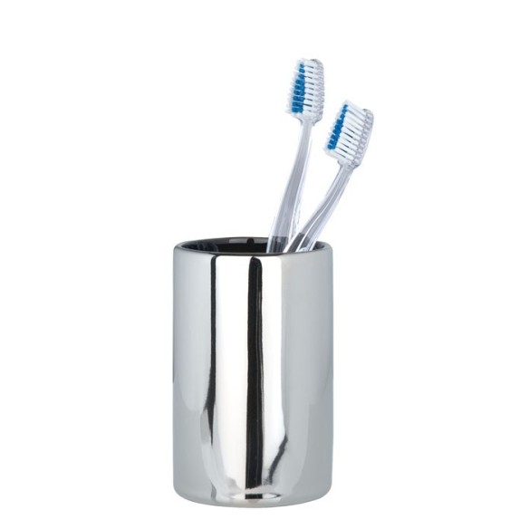 VASO DE DIENTES DE CERÁMICA POLARIS CROMO