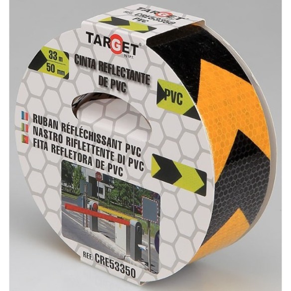 CINTA REFLECTANTE TARGET AMARILLA NEGRA