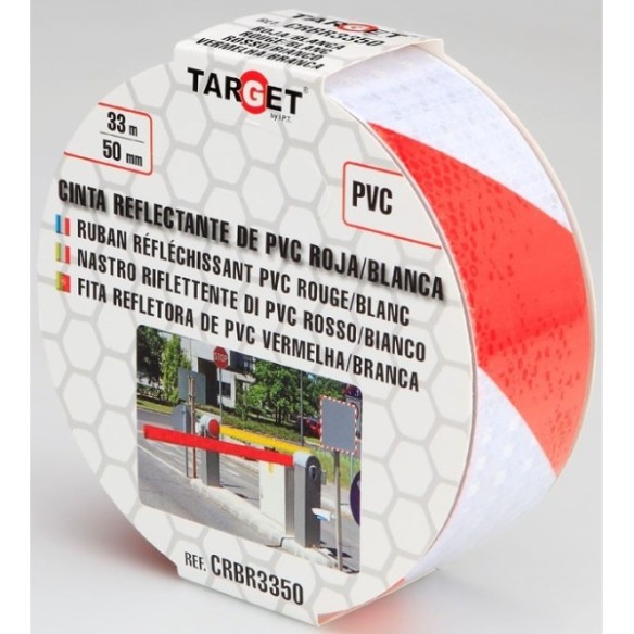CINTA REFLECTANTE TARGET BLANCA ROJA
