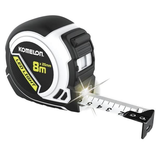 FLEXOMETRO KOMELON 29092D 25 MM X 8 M CON LUZ LED