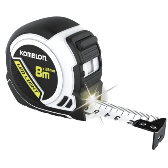 FLEXOMETRO KOMELON 29092D 25 MM X 8 M CON LUZ LED