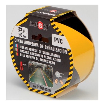 CINTA SEÑALIZACION TARGET 33 M X 50 MM AMARILLA NEGRA