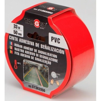 CINTA SEÑALIZACION TARGET 33 M X 50 MM ROJA