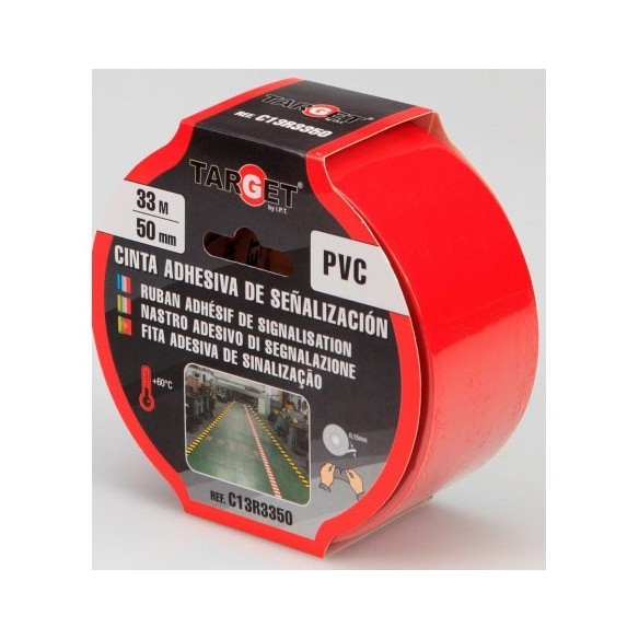 CINTA SEÑALIZACION TARGET 33 M X 50 MM ROJA