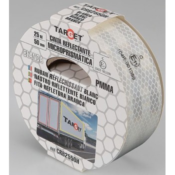 CINTA REFLECTANTE HOMOLOGADA TARGET 25 M X 50 MM BLANCA