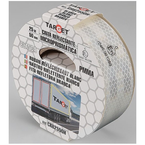 CINTA REFLECTANTE HOMOLOGADA TARGET 25 M X 50 MM BLANCA