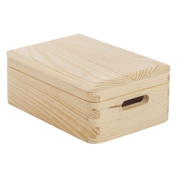 CAJA DE MADERA DE PINO MACIZO CON TAPA SIN BARNIZ 20X15X09 ASTIGARRAGA