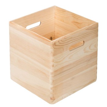 CAJA DE MADERA DE PINO MACIZO SIN TAPA SIN BARNIZ 30X30X30 ASTIGARRAGA