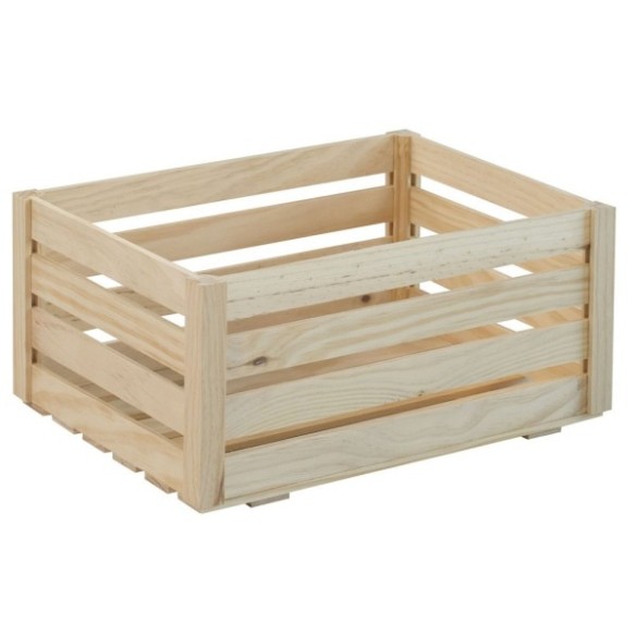 CAJA DE 4 LAMAS MADERA MACIZA DE PINO GRANDE 17X36X25 ASTIGARRAGA
