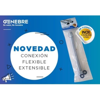 TUBO FLEXIBLE ACERO INOXIDABLE GECONNECT M1/2 F 1/2 20-40 CM
