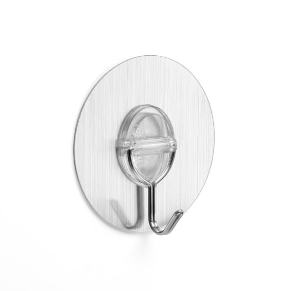 COLGADOR ADHERENTE REUTILIZABLE GANCHO MOVIL ACERO INOX
