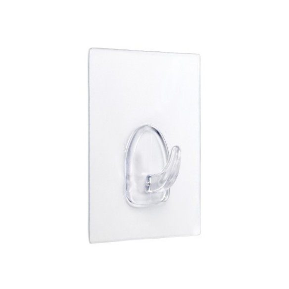 COLGADOR ADHERENTE REUTILIZABLE 80X62MM TRANSPARENTE