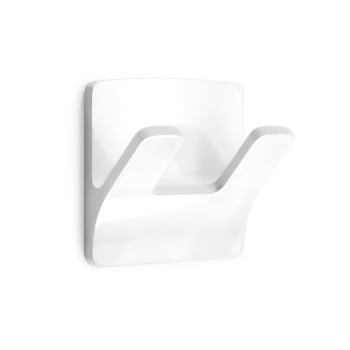 COLGADOR ADHESIVO RAMA DOBLE BLANCO