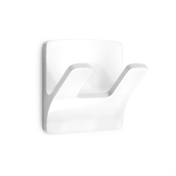 COLGADOR ADHESIVO RAMA DOBLE BLANCO