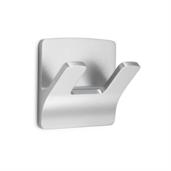 COLGADOR ADHESIVO RAMA DOBLE CROMO MATE