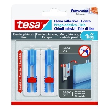 CLAVO ADHESIVO AJUSTA LIENZOS PARED PINTADA HASTA 1KG 2UDS