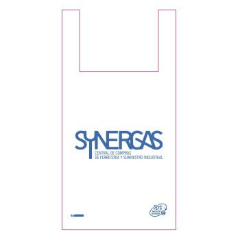 BOLSA CAMISETA 70% RECICLADO GALGA 200 LOGO SYNERGAS  40/26X50