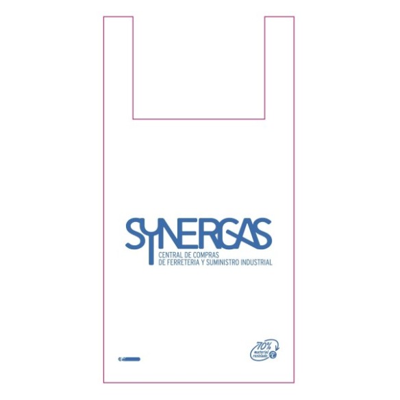 BOLSA CAMISETA 70% RECICLADO GALGA 200 LOGO SYNERGAS  40/26X50