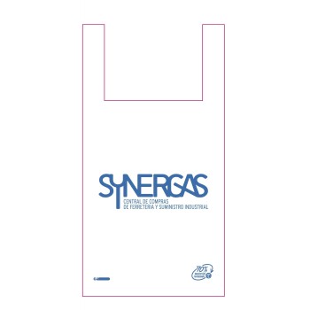 BOLSA CAMISETA 70% RECICLADO GALGA 200 LOGO SYNERGAS 50/29X60