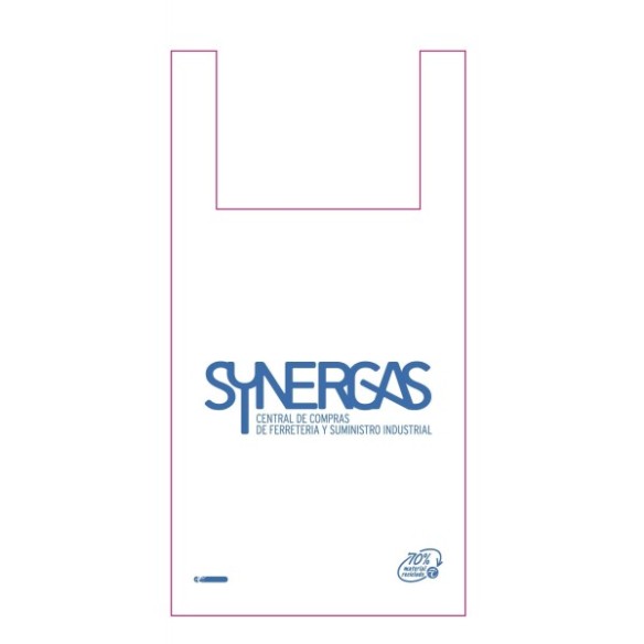 BOLSA CAMISETA 70% RECICLADO GALGA 200 LOGO SYNERGAS 50/29X60