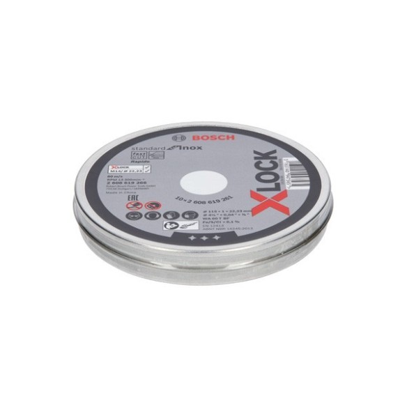 DISCO CORTE BOSCH X-LOCK WA 60 T BF INOX 125X1 MM 10U